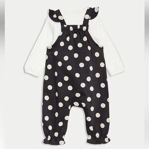 M&S 2pc Cotton Rich Polka Dot Outfit size 12–18M